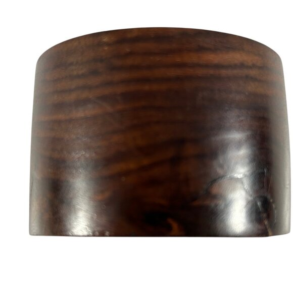 Wide Wood Bangle Bracelet Dark Grain Rustic Boho Statement Chunky Natural - Picture 7 of 9